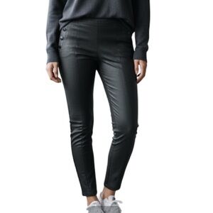 89TH+MADISON Leather Look Flat Front Pants Black Stretch Waistband Baddie Size M